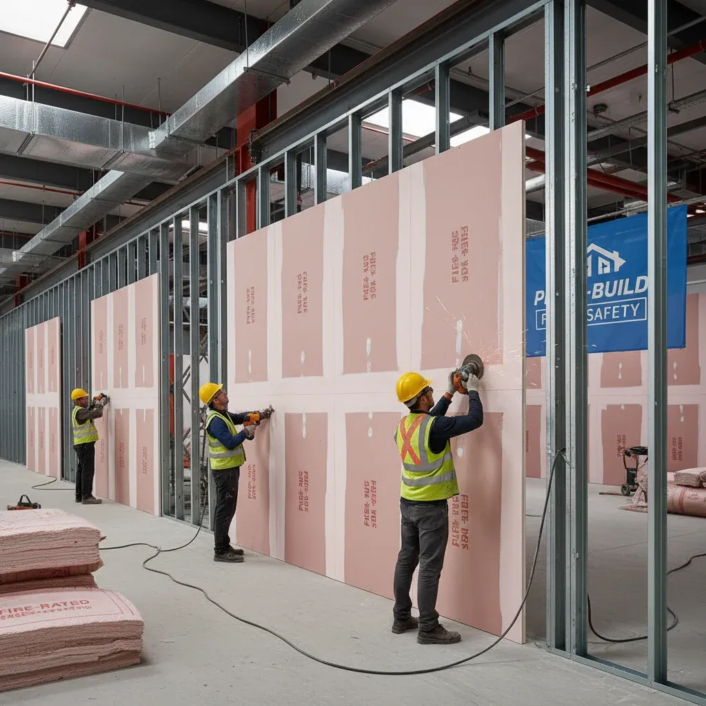 Placa ignífuga rosa de yeso laminado