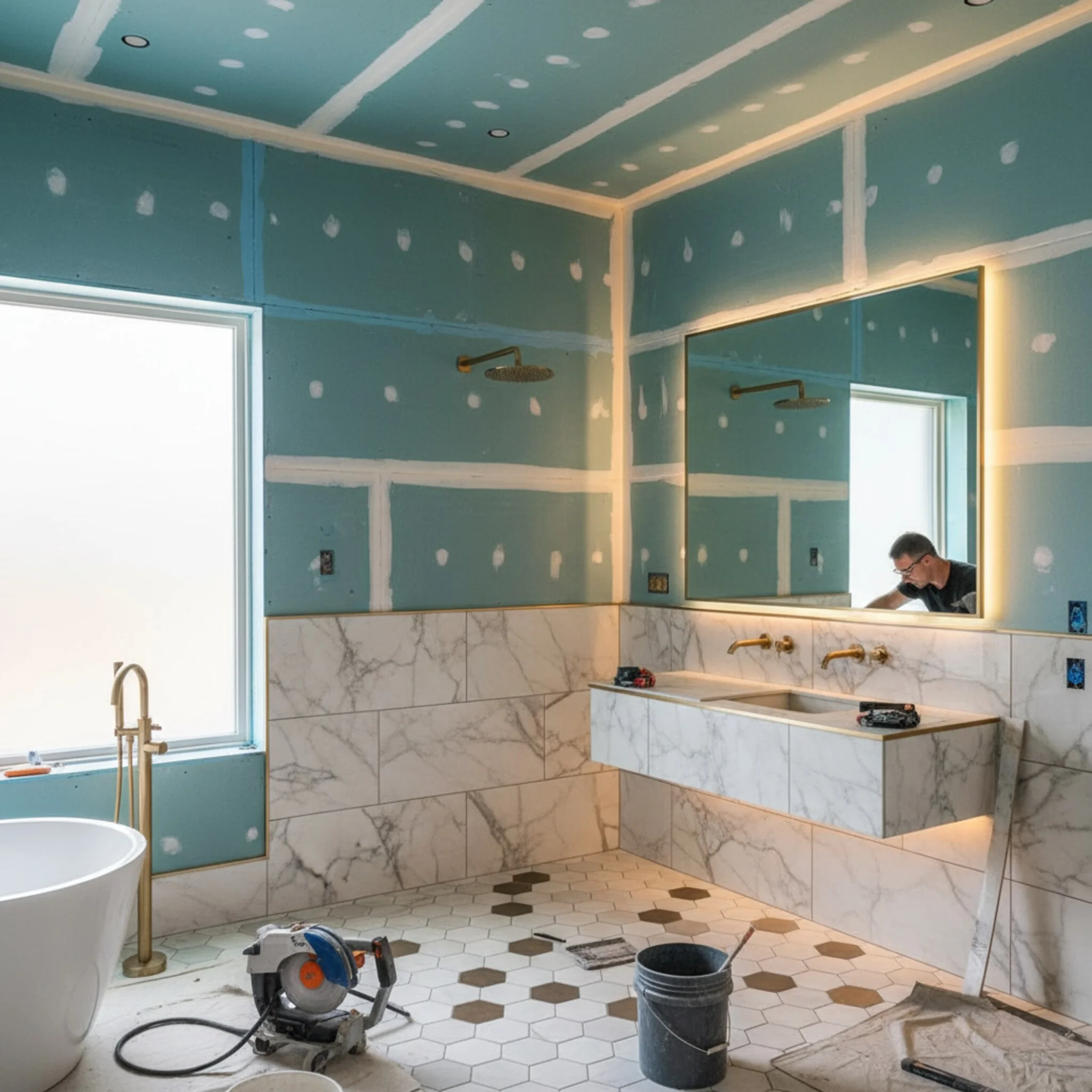 Bathroom with moisture-resistant board - Humidity resistance