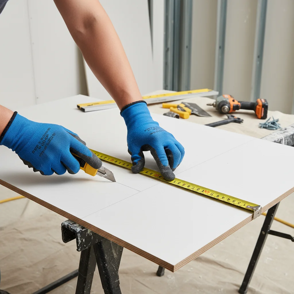 Instalación profesional de yeso laminado hidrófugo en ducha